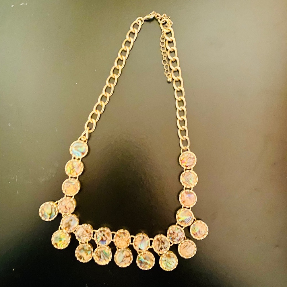 Abalone gold chain necklace